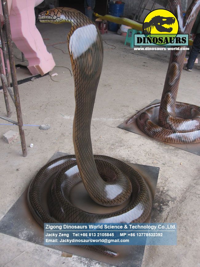 Zoo park animatronic King cobra Fiberglass Animal DWA121