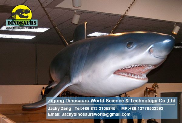 Life size fiberglass statues animatronic exhibition animals ( Shark ) DWA024