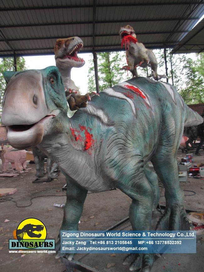 Amusement park equipments Artificial Dinosaur Iguanodon DWD056-1