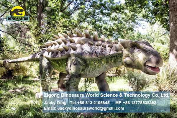 Life size artificial Ankylosaurus model in Dinosaur Park DWD1466