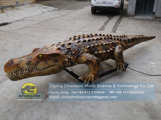 Zoo park custom high simulation animatronics crocodile DWA153