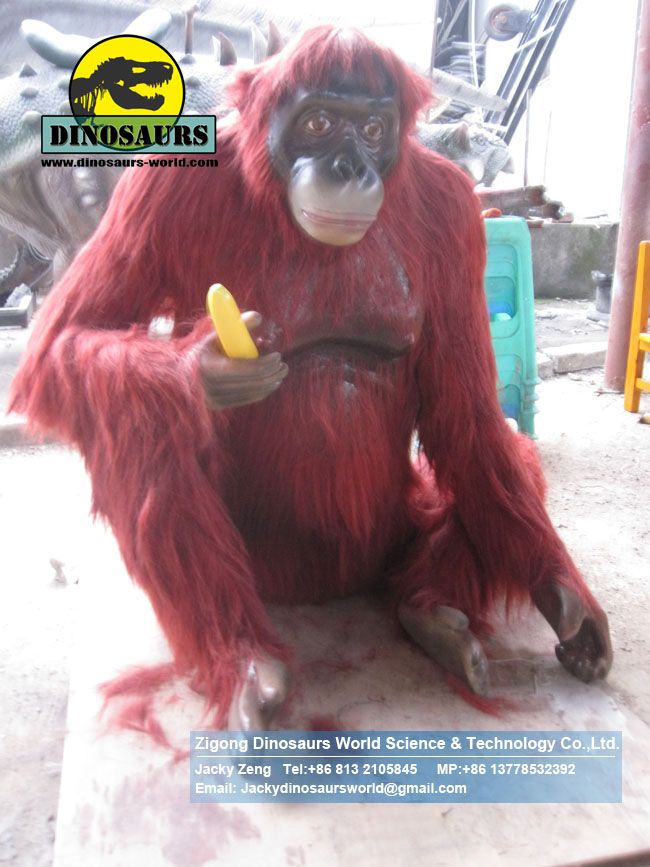 Life Size Fiberglass Orangutan Animal Replicas DWA122