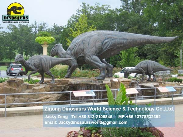 Outside theme park sculpture animation dinosaurs iguanodon DWD142