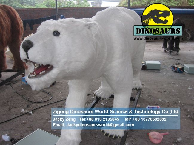 Life size Mechanical polar bear Animal Replicas DWA117