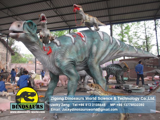 Amusement park equipments Artificial Dinosaur Iguanodon DWD056-1
