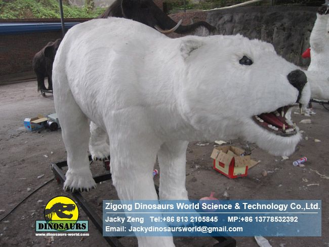 Life size Mechanical polar bear Animal Replicas DWA117