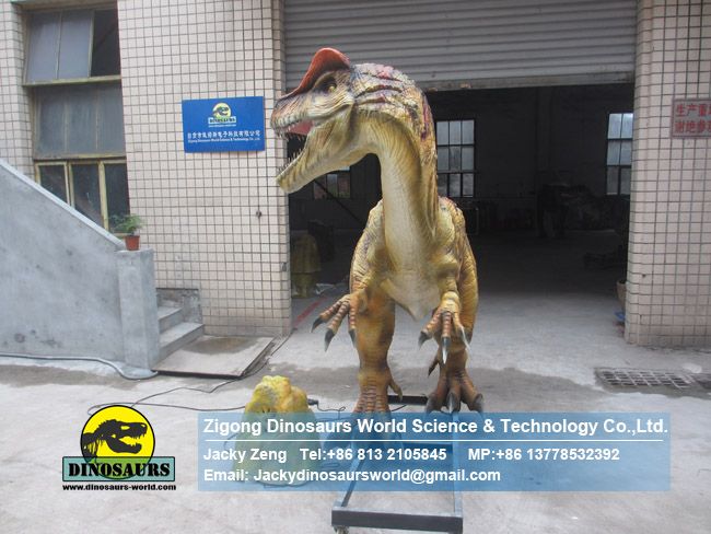 theme park large animated allosaurus Jurassic world Allosaurus DWD205