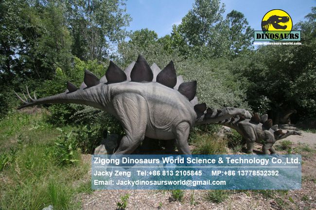 life size artificial electric dinosaur family stegosaurus with babies DWD1443