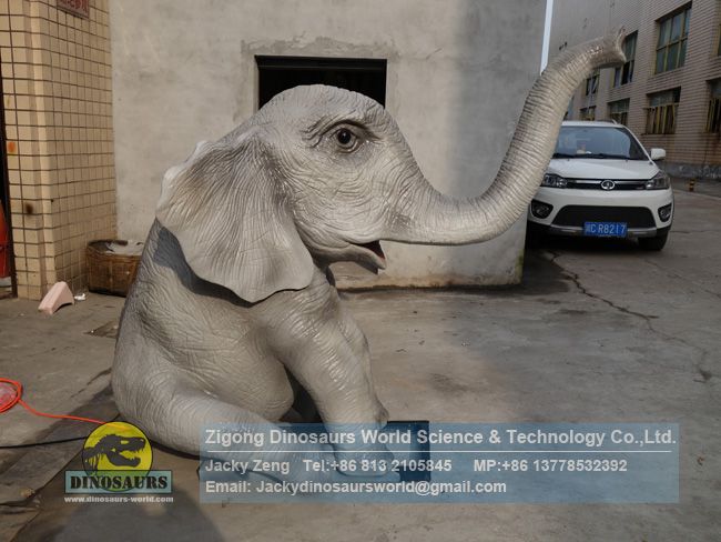 Outdoor playground animatronic animals baby elephant DWA006-1